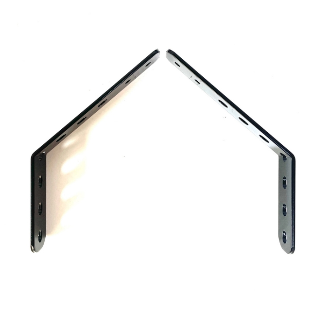 幅広 くの字延長ステーロング ネジ切りあり (2枚 / 1セット)  EVO・だ円対応  黒 ワイド 